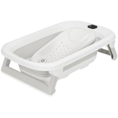 Lionelo BabyBubble Faltbare Babybadewanne mit Thermometer und Badehilfe Flach faltbar auf 9 cm, ca. 40 l Volumen, Ablauf, perforierte faltbare Badehilfe, verdecktes Kabel des LCD-Thermometers Lionelo BabyBubble Faltbare Babybadewanne mit Thermometer und Badehilfe Flach faltbar auf 9 cm, ca. 40 l Volumen, Ablauf, perforierte faltbare Badehilfe, verdecktes Kabel des LCD-Thermometers