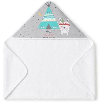 Interbaby Baby Kapuzenhandtuch 100x100 cm, Tipi-Bär, Weiß/Grau Kapuzenbadetuch 100x100 cm aus 400 g/m² Baumwollfrottee, Weich und Saugfähig Unisex Für Neugeborene und Babys Interbaby Baby Kapuzenhandtuch 100x100 cm, Tipi-Bär, Weiß/Grau Kapuzenbadetuch 100x100 cm aus 400 g/m² Baumwollfrottee, Weich und Saugfähig Unisex Für Neugeborene und Babys