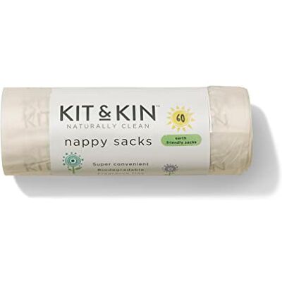 Kit & Kin Biologisch abbaubare Windelsäcke (60 Stück), 1 count (Pack of 60) Kit & Kin Biologisch abbaubare Windelsäcke (60 Stück), 1 count (Pack of 60)