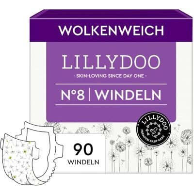LILLYDOO hautfreundliche Windeln, Monatsbox, Größe 8 (17+ kg), 90 Stück Sicherer Auslaufschutz, Weich, Ohne Parfüme & Lotionen für empfindliche Haut, Dermatologisch getestet LILLYDOO hautfreundliche Windeln, Monatsbox, Größe 8 (17+ kg), 90 Stück Sicherer Auslaufschutz, Weich, Ohne Parfüme & Lotionen für empfindliche Haut, Dermatologisch getestet