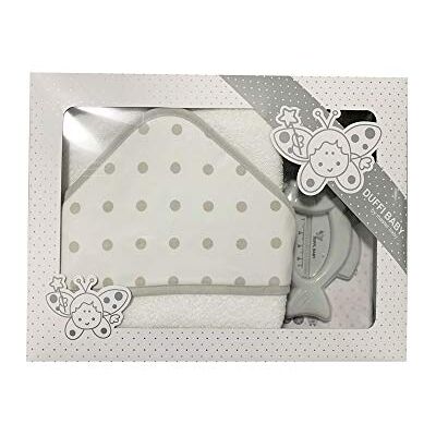 Duffi Baby 0930-11 Badetuch, bestickt, 100 x 100 cm, + Thermometer, Grau, Unisex Duffi Baby 0930-11 Badetuch, bestickt, 100 x 100 cm, + Thermometer, Grau, Unisex