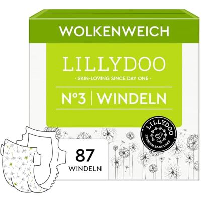 LILLYDOO hautfreundliche Windeln, Halbmonatsbox, Größe 3 (6+ kg), 87 Stück Sicherer Auslaufschutz, Weich, Ohne Parfüme & Lotionen für empfindliche Haut, Dermatologisch getestet LILLYDOO hautfreundliche Windeln, Halbmonatsbox, Größe 3 (6+ kg), 87 Stück Sicherer Auslaufschutz, Weich, Ohne Parfüme & Lotionen für empfindliche Haut, Dermatologisch getestet