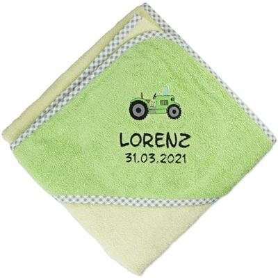 Wolimbo Kapuzenhandtuch personalisiert mit Namen und Motiv opalgrün 100x100 cm für Baby und Kinder Wolimbo Kapuzenhandtuch personalisiert mit Namen und Motiv opalgrün 100x100 cm für Baby und Kinder