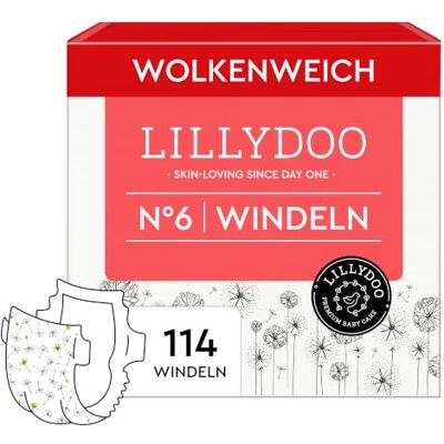 LILLYDOO hautfreundliche Windeln, Monatsbox, Größe 6 (13+ kg), 114 Stück Sicherer Auslaufschutz, Weich, Ohne Parfüme & Lotionen für empfindliche Haut, Dermatologisch getestet LILLYDOO hautfreundliche Windeln, Monatsbox, Größe 6 (13+ kg), 114 Stück Sicherer Auslaufschutz, Weich, Ohne Parfüme & Lotionen für empfindliche Haut, Dermatologisch getestet