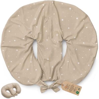 Totsy Baby Bezug für Stillkissen XXL für Zwillinge 90x50 cm Überzug für Breastfeeding Nursing Pillow Baby Kissen für Twin Stillen Lagerungskissen Twins Still Babykissen Oeko-Tex Beige mit Weiß Sternen Totsy Baby Bezug für Stillkissen XXL für Zwillinge 90x50 cm Überzug für Breastfeeding Nursing Pillow Baby Kissen für Twin Stillen Lagerungskissen Twins Still Babykissen Oeko-Tex Beige mit Weiß Sternen