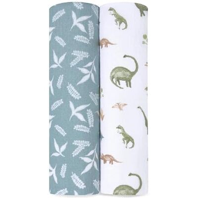aden + anais - Essentials Dino Jungle - 2er-Pack - 112 x 112 cm - Musselin-Schmusetuch aden + anais - Essentials Dino Jungle - 2er-Pack - 112 x 112 cm - Musselin-Schmusetuch