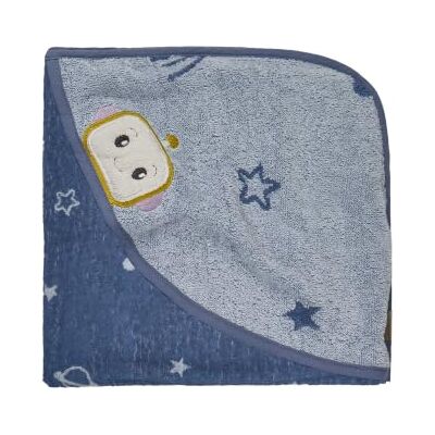 Sterntaler Kapuzen Badetuch, jeansfarben, Jungen, 100x100x0,5 cm Kapuzenbadetuch Weltraum-Design für wohlige Wärme Sterntaler Kapuzen Badetuch, jeansfarben, Jungen, 100x100x0,5 cm Kapuzenbadetuch Weltraum-Design für wohlige Wärme
