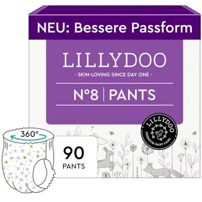 LILLYDOO Baby Windeln Pants Größe 8 (17+ kg), Monatsbox (90 Stück) Höschenwindeln, Sicherer Auslaufschutz, Hautfreundlich, Weich & Ohne Lotionen für empfindliche Haut, Dermatologisch getestet LILLYDOO Baby Windeln Pants Größe 8 (17+ kg), Monatsbox (90 Stück) Höschenwindeln, Sicherer Auslaufschutz, Hautfreundlich, Weich & Ohne Lotionen für empfindliche Haut, Dermatologisch getestet