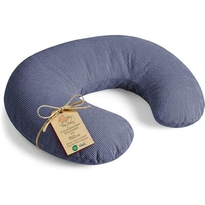 Totsy Baby Stillkissen klein Premium 150 cm C-Form Nursing Pillow Stillmond Stützkissen – Abnehmbarer Cordstoff Bezug ergonomisch waschbar zum Stillen Breastfeeding Pillow – Oeko-TEX Jeansfarbe Totsy Baby Stillkissen klein Premium 150 cm C-Form Nursing Pillow Stillmond Stützkissen – Abnehmbarer Cordstoff Bezug ergonomisch waschbar zum Stillen Breastfeeding Pillow – Oeko-TEX Jeansfarbe