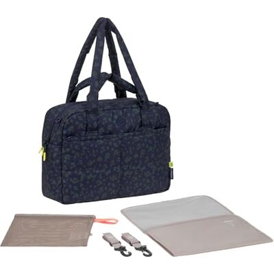 LÄSSIG Baby Wickeltasche mit Tragegriff und Wickelunterlage, Kinderwagenbefestigung, wasserabweisend/GRE Everyday Bag Leo dark blue LÄSSIG Baby Wickeltasche mit Tragegriff und Wickelunterlage, Kinderwagenbefestigung, wasserabweisend/GRE Everyday Bag Leo dark blue