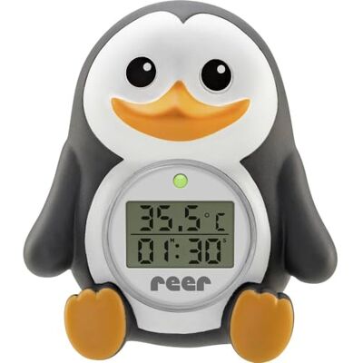 Reer MyHappyPingu digitales Baby-Thermometer für die Badewanne, Pinguin, kindersicheres Bade-Thermometer Reer MyHappyPingu digitales Baby-Thermometer für die Badewanne, Pinguin, kindersicheres Bade-Thermometer