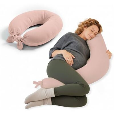 Jane Jané XXL Stillkissen und Schwangerschaftskissen, Kissen zum Schlafen und Entspannen, Bezug aus 100% Baumwoll-Musselin, Pale Jane Jané XXL Stillkissen und Schwangerschaftskissen, Kissen zum Schlafen und Entspannen, Bezug aus 100% Baumwoll-Musselin, Pale