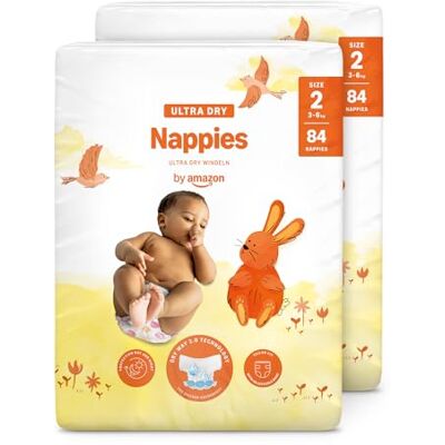 Amazon Ultra Dry Windeln Größe 2 (3-6 kg) MONATSBOX, Weiß, 168 Stück (2 Packungen mit 84) (Früher Unter Der Marke Mama Bear, Identisches Produkt) Amazon Ultra Dry Windeln Größe 2 (3-6 kg) MONATSBOX, Weiß, 168 Stück (2 Packungen mit 84) (Früher Unter Der Marke Mama Bear, Identisches Produkt)