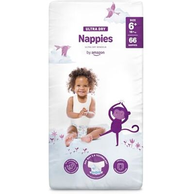 Amazon Ultra Dry Windeln – Größe 6+ (16+ kg) – 66 Stück (1 Packung mit 66 Stück) Amazon Ultra Dry Windeln – Größe 6+ (16+ kg) – 66 Stück (1 Packung mit 66 Stück)