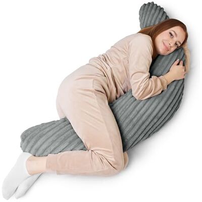 Amilian Stillkissen XXL 170 cm Schwangerschaftskissen; Seitenschläferkissen, Pregnancy Pillow mit abnehmbarem Bezug, Lagerungskissen für Seitenlage, Schlaf; Stillkissen Nebelklang Amilian Stillkissen XXL 170 cm Schwangerschaftskissen; Seitenschläferkissen, Pregnancy Pillow mit abnehmbarem Bezug, Lagerungskissen für Seitenlage, Schlaf; Stillkissen Nebelklang
