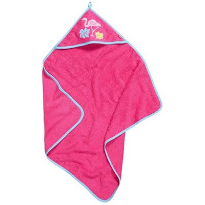 Playshoes Baby Mädchen Kapuzentuch Flamingo 340048, 18 Pink, 100x100cm Playshoes Baby Mädchen Kapuzentuch Flamingo 340048, 18 Pink, 100x100cm