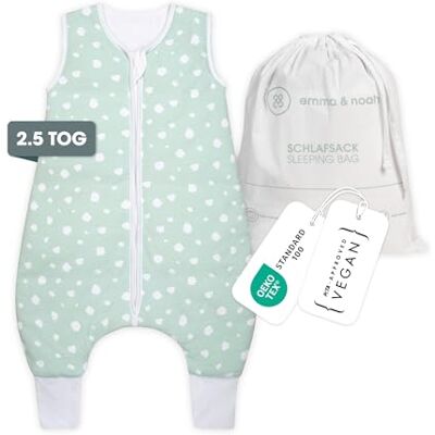 emma & noah Baby Schlafsack mit Füßen 2.5 TOG, Strampelsack für den Herbst und Winter, Bio-Baumwolle, OEKO-TEX Zertifiziert, Kuscheliger Schlafsack für Neugeborere (Punkte Mint, 70 cm) emma & noah Baby Schlafsack mit Füßen 2.5 TOG, Strampelsack für den Herbst und Winter, Bio-Baumwolle, OEKO-TEX Zertifiziert, Kuscheliger Schlafsack für Neugeborere (Punkte Mint, 70 cm)