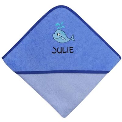 Wolimbo Kapuzenhandtuch personalisiert mit Namen und Motiv blau 100x100 cm für Baby und Kinder Wolimbo Kapuzenhandtuch personalisiert mit Namen und Motiv blau 100x100 cm für Baby und Kinder