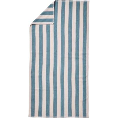 Vertbaudet Gestreiftes Badetuch Transat, mit recycelter Baumwolle, gestreift, Blau, 70 x 140 cm Vertbaudet Gestreiftes Badetuch Transat, mit recycelter Baumwolle, gestreift, Blau, 70 x 140 cm