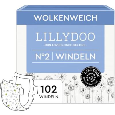 LILLYDOO hautfreundliche Windeln, Halbmonatsbox, Größe 2 (4+ kg), 102 Stück Sicherer Auslaufschutz, Weich, Ohne Parfüme & Lotionen für empfindliche Haut, Dermatologisch getestet LILLYDOO hautfreundliche Windeln, Halbmonatsbox, Größe 2 (4+ kg), 102 Stück Sicherer Auslaufschutz, Weich, Ohne Parfüme & Lotionen für empfindliche Haut, Dermatologisch getestet