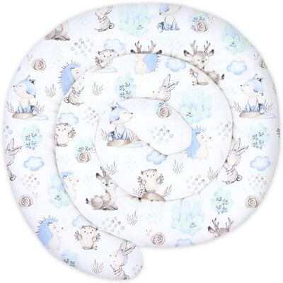 Totsy Baby XXL Bettschlange Bettkissen Stillkissen Bettrolle Zierkissen Bettumrandung Schlange Handmade Baumwolle Himmelblau mit Igel 200 cm Totsy Baby XXL Bettschlange Bettkissen Stillkissen Bettrolle Zierkissen Bettumrandung Schlange Handmade Baumwolle Himmelblau mit Igel 200 cm