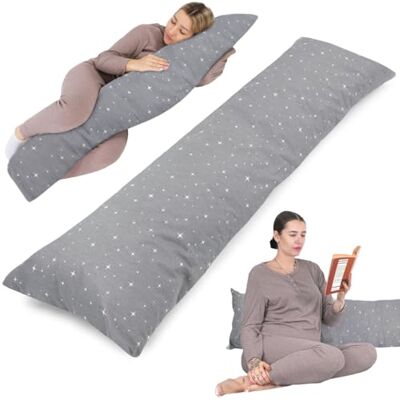 Totsy Baby Seitenschläferkissen 40x145 cm – Stillkissen Schwangerschaftskissen Body Pillow Lagerungskissen Schlafkissen langes Kissen für Seitenschläfer – Öko-Tex Totsy Baby Seitenschläferkissen 40x145 cm – Stillkissen Schwangerschaftskissen Body Pillow Lagerungskissen Schlafkissen langes Kissen für Seitenschläfer – Öko-Tex