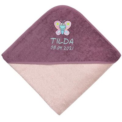 Wolimbo Kapuzenbadetuch Peach-Mauve 140x140cm personalisierbar Badehandtuch weiches Babyhandtuch Geschenk zur Taufe, Geburt… Wolimbo Kapuzenbadetuch Peach-Mauve 140x140cm personalisierbar Badehandtuch weiches Babyhandtuch Geschenk zur Taufe, Geburt…