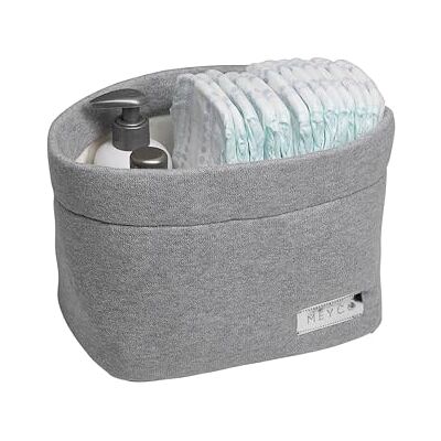 MEYCO Wickeltischkörbchen Knit Basic, Windeltasche (hochwertiger Wickeltisch Organizer, Wickeltasche aus 100% Baumwolle), Grey Melange MEYCO Wickeltischkörbchen Knit Basic, Windeltasche (hochwertiger Wickeltisch Organizer, Wickeltasche aus 100% Baumwolle), Grey Melange