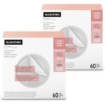 SUAVINEX Packung 2 x 60 Einweg-Stilleinlagen, Super atmungsaktiv und saugfähig. Nicht wahrnehmbar auf der Kleidung, 120 Stilleinlagen, 307301, weiß, 120 unidades SUAVINEX Packung 2 x 60 Einweg-Stilleinlagen, Super atmungsaktiv und saugfähig. Nicht wahrnehmbar auf der Kleidung, 120 Stilleinlagen, 307301, weiß, 120 unidades