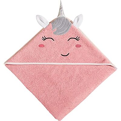 Erwin Müller Kinder Kapuzenbadetuch Einhorn Frottier rosa Größe 100x100 cm kuschelweich, saugstark, mit Aufhänger, Horn- & Ohren in 3D-Optik Erwin Müller Kinder Kapuzenbadetuch Einhorn Frottier rosa Größe 100x100 cm kuschelweich, saugstark, mit Aufhänger, Horn- & Ohren in 3D-Optik