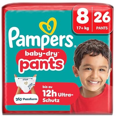 Pampers Baby-Dry Pants Größe 8, 26 Windeln, 17kg+ Pampers Baby-Dry Pants Größe 8, 26 Windeln, 17kg+
