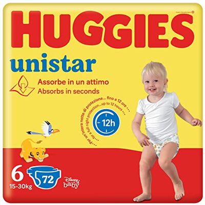 HUGGIES Unistar Windeln, Größe 6 (15-30 kg), 72 Stück HUGGIES Unistar Windeln, Größe 6 (15-30 kg), 72 Stück