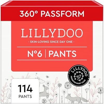 LILLYDOO Baby Windeln Pants Größe 6 (13+ kg), Monatsbox (114 Stück) LILLYDOO Baby Windeln Pants Größe 6 (13+ kg), Monatsbox (114 Stück)