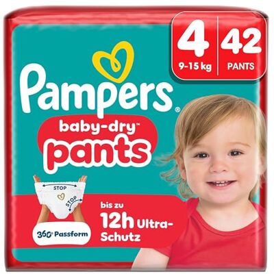 Pampers Baby-Dry Pants Größe 4, 42 Windeln, 9kg-15kg Pampers Baby-Dry Pants Größe 4, 42 Windeln, 9kg-15kg