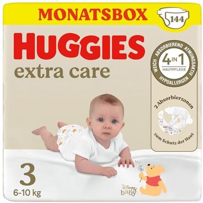HUGGIES Baby-Windeln Extra Care Disney-Design Größe 3, 144 Windeln (2x77) HUGGIES Baby-Windeln Extra Care Disney-Design Größe 3, 144 Windeln (2x77)