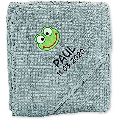 Wolimbo Bio Kapuzenbadetuch stahlblau WALE 80x80cm personalisierbar Badehandtuch weiches Babyhandtuch Geschenk zur Taufe, Geburt 100% Baumwolle Wolimbo Bio Kapuzenbadetuch stahlblau WALE 80x80cm personalisierbar Badehandtuch weiches Babyhandtuch Geschenk zur Taufe, Geburt 100% Baumwolle
