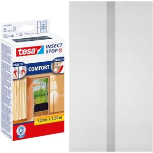 tesa INSECT STOP Klett Fliegengitter Premium für Türen 2-tlg Insektenschutz mit Klettband, rückstandsfrei entfernbar, zuschneidbar ohne Bohren (2 x 65cm)120cm x 250cm Anthrazit (Durchsichtig) tesa INSECT STOP Klett Fliegengitter Premium für Türen 2-tlg Insektenschutz mit Klettband, rückstandsfrei entfernbar, zuschneidbar ohne Bohren (2 x 65cm)120cm x 250cm Anthrazit (Durchsichtig)