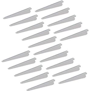 Emuca Regalwinkel für Leistenprofil, doppelte Bohrung, Durchlass 32 mm 320mm, Set aus 20 Stück, Weiß, 170 mm Emuca Regalwinkel für Leistenprofil, doppelte Bohrung, Durchlass 32 mm 320mm, Set aus 20 Stück, Weiß, 170 mm