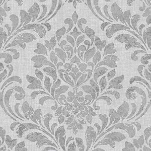 YöL Eleanor Damast Tapete Darcy James Classic metallic grau YöL Eleanor Damast Tapete Darcy James Classic metallic grau