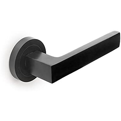 Emuca Türgriffe für Innenttüren, Türgriff-Set mit Rosetten für Zimmertüren D.50 mm, Aluminium, Schwarz Emuca Türgriffe für Innenttüren, Türgriff-Set mit Rosetten für Zimmertüren D.50 mm, Aluminium, Schwarz