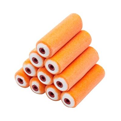 ProDec Advance 10er-Pack 100-mm-Flock-Mini-Farbroller für besonders glattes Finish mit glänzenden und seidenmatten Farben auf Fußleisten, Fensterbänken, Paneeltüren, Schränken und Metall ProDec Advance 10er-Pack 100-mm-Flock-Mini-Farbroller für besonders glattes Finish mit glänzenden und seidenmatten Farben auf Fußleisten, Fensterbänken, Paneeltüren, Schränken und Metall