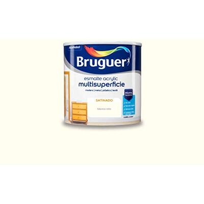 BRUGUER Weiße Acryl-Multiflächen-Satin-Email 250ml - Farbe BRUGUER Weiße Acryl-Multiflächen-Satin-Email 250ml - Farbe