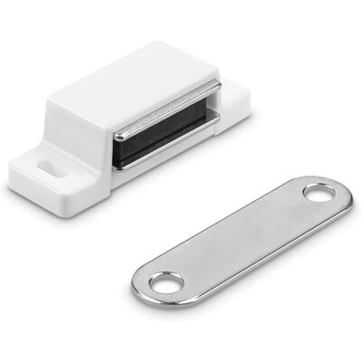 Hettich Magnetschnäpper, 45 x 14 x 15 mm, weiß 2 Stück, Magnetkraft 4-5 kg Hettich Magnetschnäpper, 45 x 14 x 15 mm, weiß 2 Stück, Magnetkraft 4-5 kg