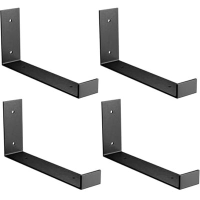 Amig – 4er-Set Regalträger – Dreieckige Wandkonsole Regalhalterung – Stabil, robust und moderne Optik – 103 x 210 mm – Stahl – Schwarz matt Amig – 4er-Set Regalträger – Dreieckige Wandkonsole Regalhalterung – Stabil, robust und moderne Optik – 103 x 210 mm – Stahl – Schwarz matt