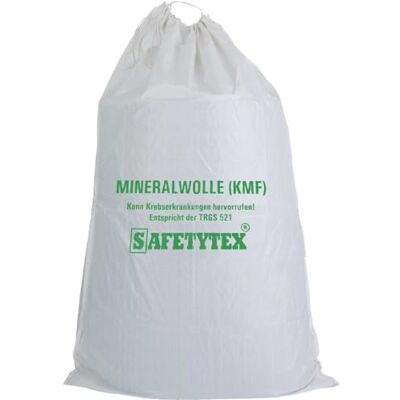 Safetytex KMF Sack 140x220 cm Big Bag für Mineralfaserabfälle (100 Stück) Mit Aufdruck, Kordel im Saum, geeignet für Glaswolle, Isolierwolle, reißfest, sicherer Transport, robust Safetytex KMF Sack 140x220 cm Big Bag für Mineralfaserabfälle (100 Stück) Mit Aufdruck, Kordel im Saum, geeignet für Glaswolle, Isolierwolle, reißfest, sicherer Transport, robust
