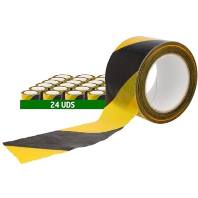 Amig 24er-Pack Absperrband Gelb-Schwarz aus LDPE 200 m x 70 mm Zur Gefahrenkennzeichnung und Warnmarkierung Wasserfest und flexibel Amig 24er-Pack Absperrband Gelb-Schwarz aus LDPE 200 m x 70 mm Zur Gefahrenkennzeichnung und Warnmarkierung Wasserfest und flexibel
