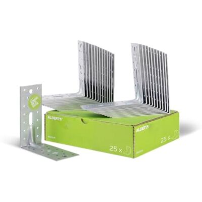 Alberts 867560 Schwerlast-Winkelverbinder mit Sicke sendzimirverzinkt 150 x 150 x 65 mm 25er Set Alberts 867560 Schwerlast-Winkelverbinder mit Sicke sendzimirverzinkt 150 x 150 x 65 mm 25er Set