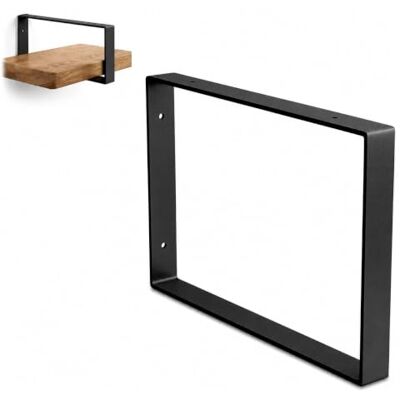 Amig – Regalträger – Rechteckige Wandkonsole Regalhalterung – Robust, stabil und modernes Design – 210 x 310 mm – Stahl – Schwarz matt Amig – Regalträger – Rechteckige Wandkonsole Regalhalterung – Robust, stabil und modernes Design – 210 x 310 mm – Stahl – Schwarz matt