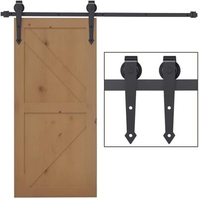 HOMCOM 200 cm Schiebetür Komplettset Schiebetürbeschlag mit Bodenführung, Schiebetür Laufschiene, Laufrollen Schiebetürsystem für Holztür, Glastür, Tafeltür HOMCOM 200 cm Schiebetür Komplettset Schiebetürbeschlag mit Bodenführung, Schiebetür Laufschiene, Laufrollen Schiebetürsystem für Holztür, Glastür, Tafeltür