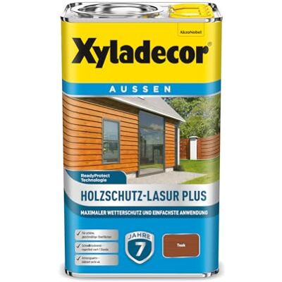 Xyladecor Holzschutz-Lasur Plus, Maximaler Wetterschutz und einfachste Anwendung, Teak, 2,5 l Xyladecor Holzschutz-Lasur Plus, Maximaler Wetterschutz und einfachste Anwendung, Teak, 2,5 l